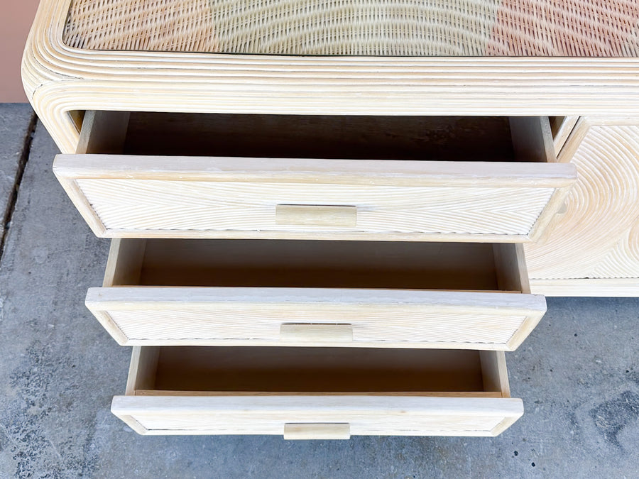 Coastal Chic Pencil Reed Rattan Server