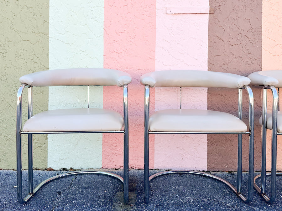 Set of Four MCM Cantilever Chairs