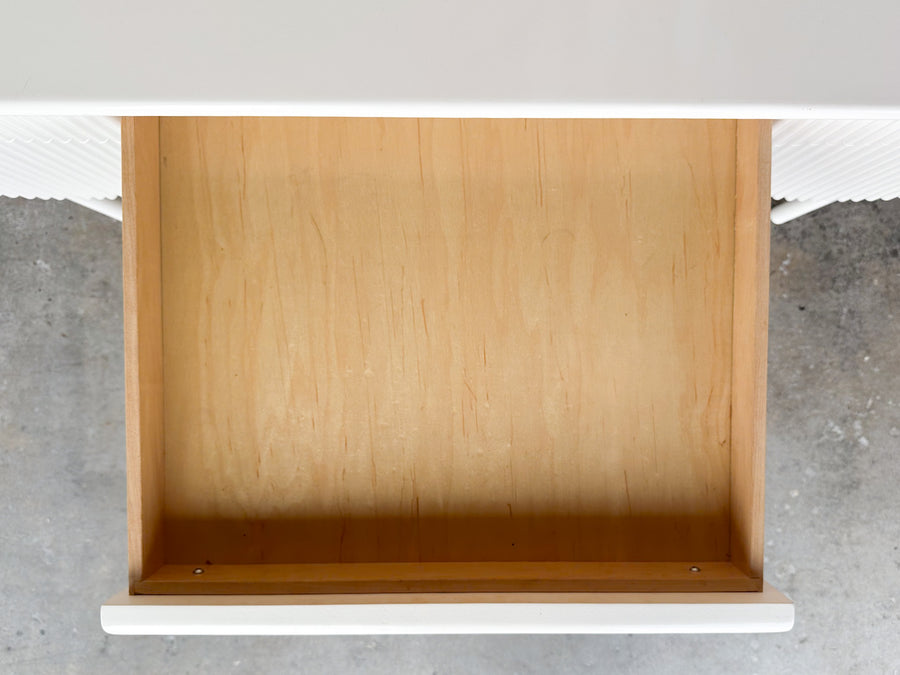 Custom Wood and Rattan Painted Desk