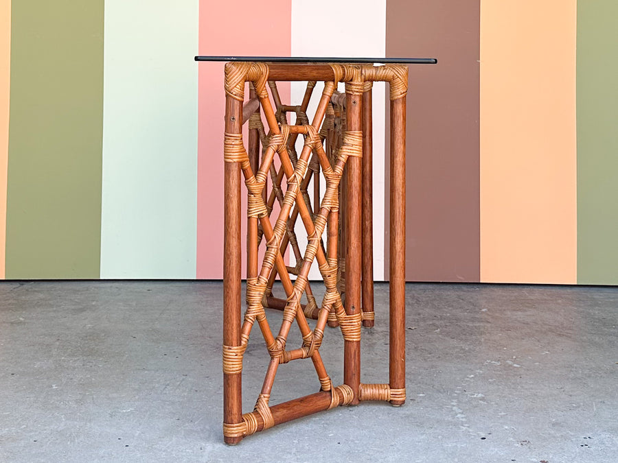 Rattan Chippendale Console