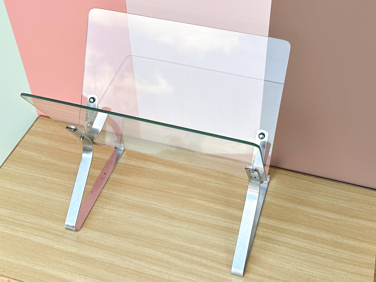 MCM Italian Chrome and Glass Magazine Rack