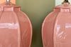 Pair of Pink Bamboo Lamps