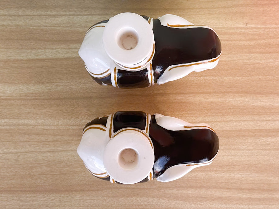 Pair of Fab Fitz and Floyd Elephant Candle Holders