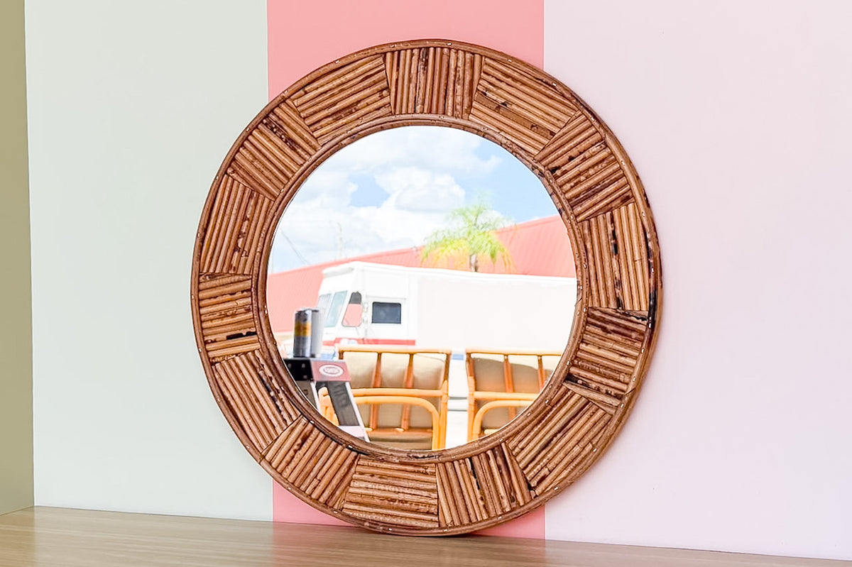 Round Bamboo Mirror