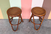 Pair of Rattan and Cane Counter Stools