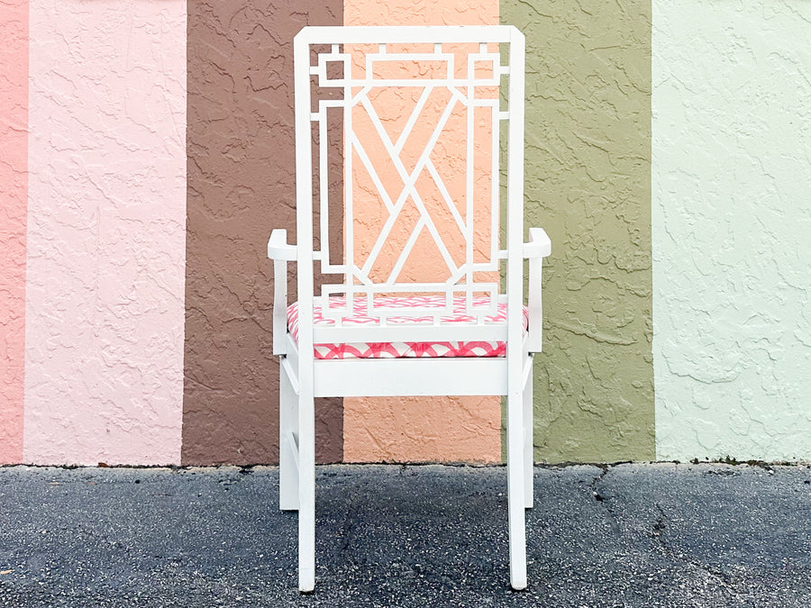 Set of Six Fretwork Dining Chairs