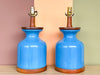 Pair of Cerulean Blue Lamps