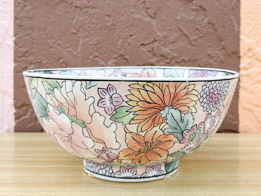 Colorful Floral Vase and Bowl