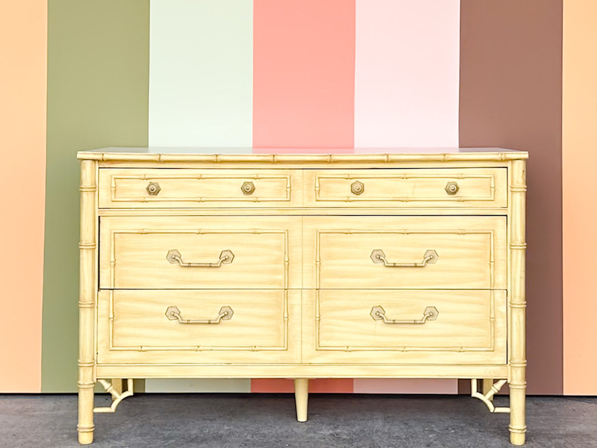 Thomasville Faux Bamboo Double Dresser