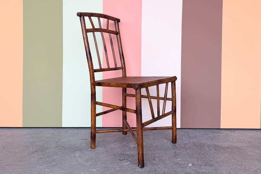 Handsome Tortoiseshell Rattan Desk Chair