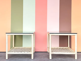 Pair of Ficks Reed Rattan Side Tables