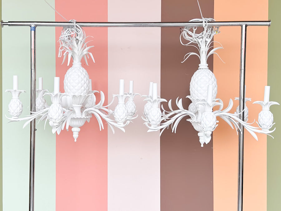 Newly Painted Tole Pineapple Chandelier