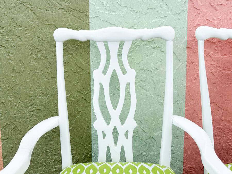 Set of Six Fretwork Dining Chairs
