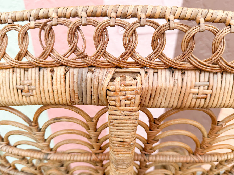 Natural Rattan Fiddlehead Peacock Chair
