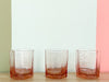 Set of Six Pink Sands Rocks Glassware