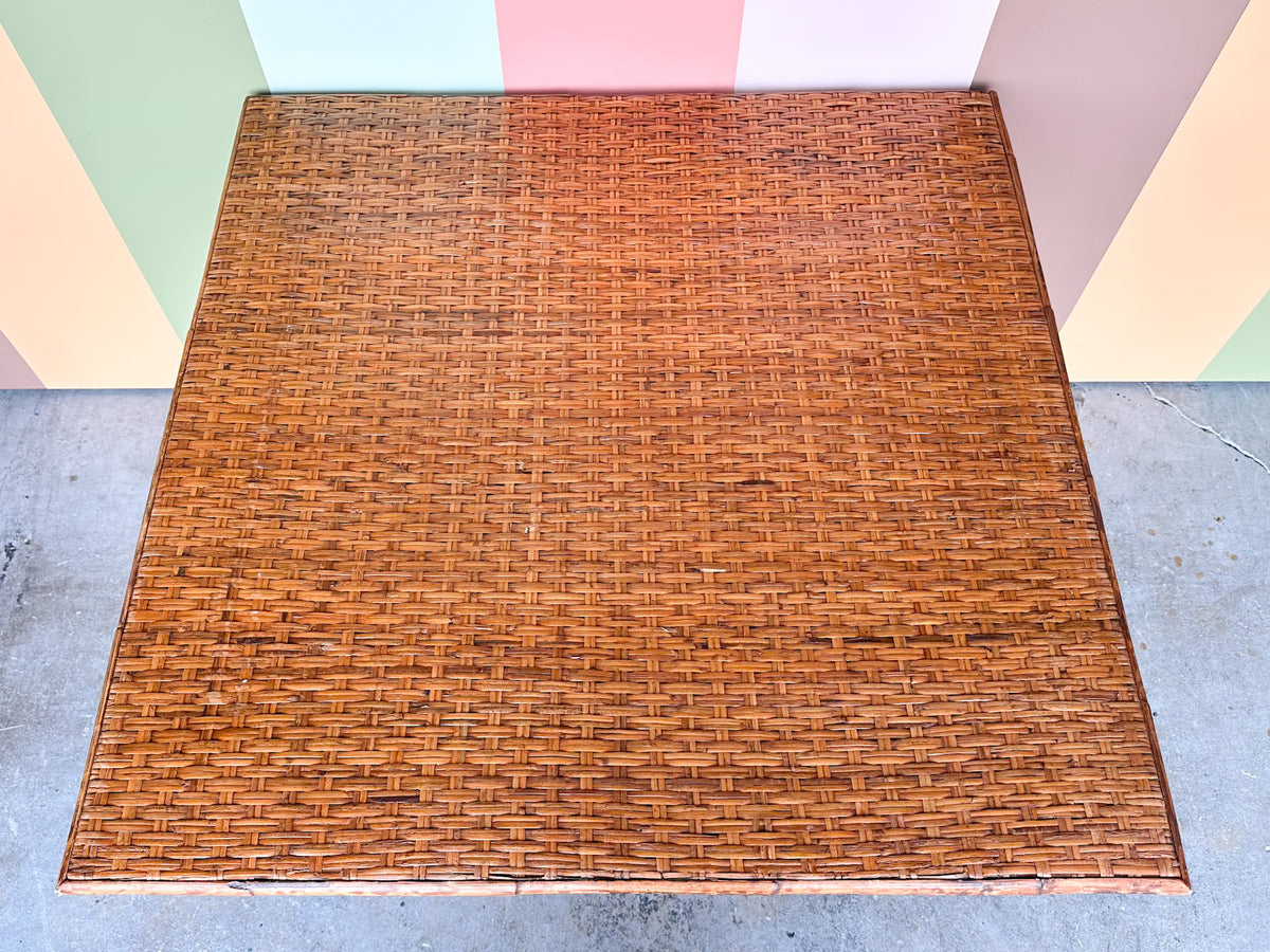 Woven Rattan Folding Game Table