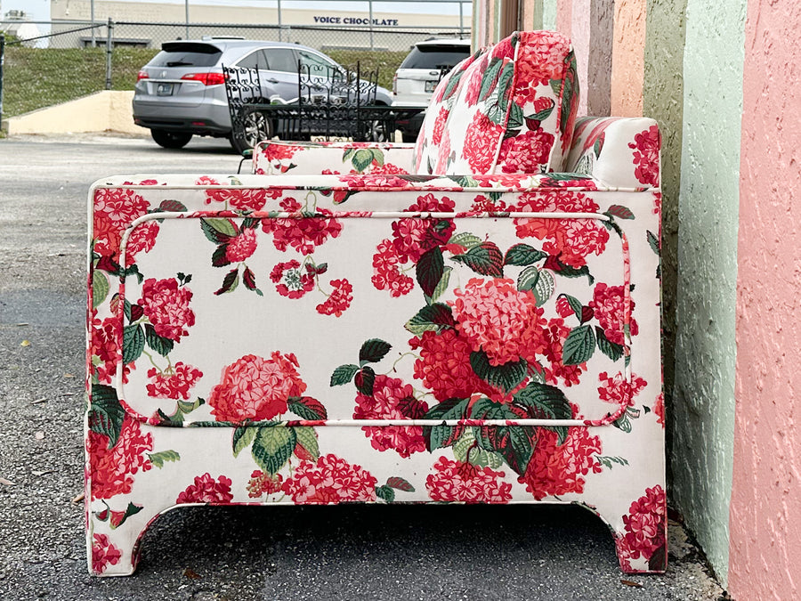 Pink Hydrangea Chintz Sofa