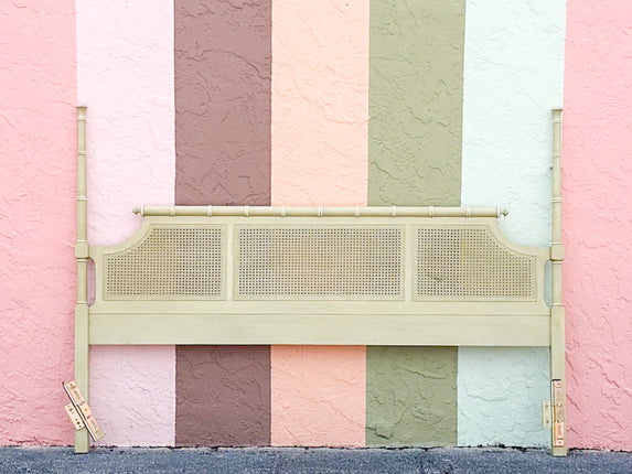 Faux Bamboo and Cane King Headboard