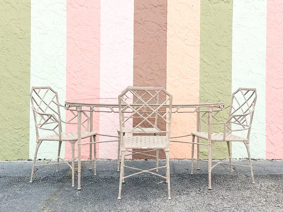 Brown Jordan Calcutta Faux Bamboo Outdoor Dining Set