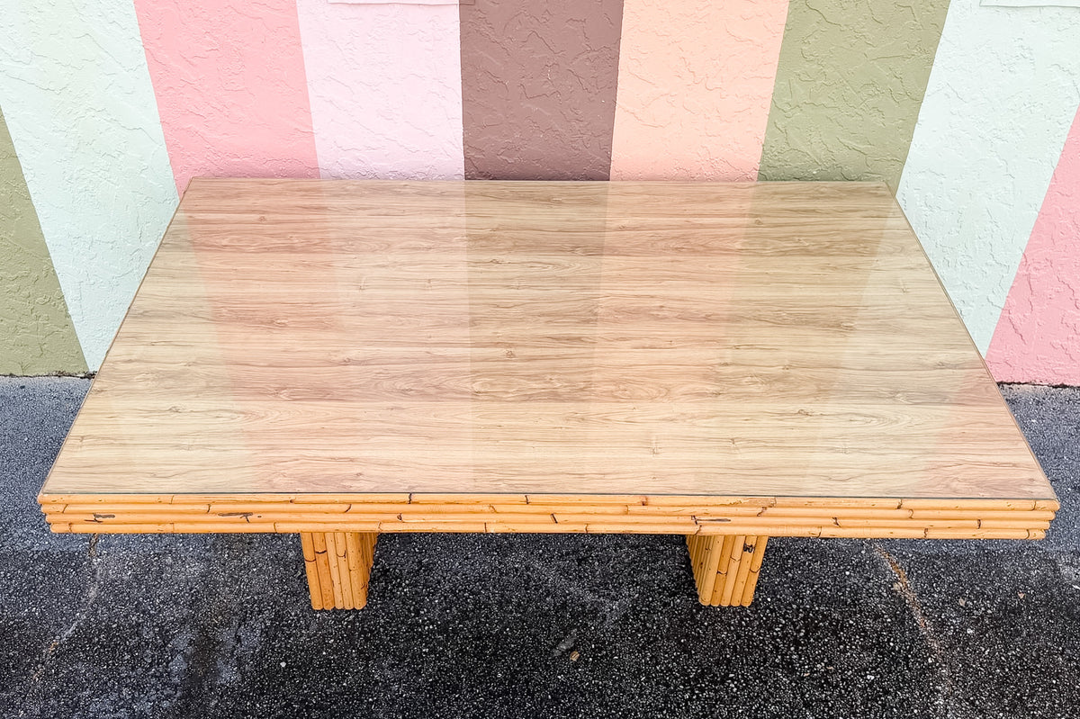 Old Florida Rattan Dining Table