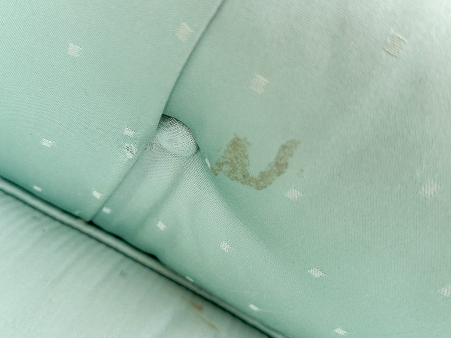 Pair of Seafoam Polka Dot Upholstered Chairs