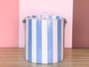 Blue and White Striped Ice Bucket