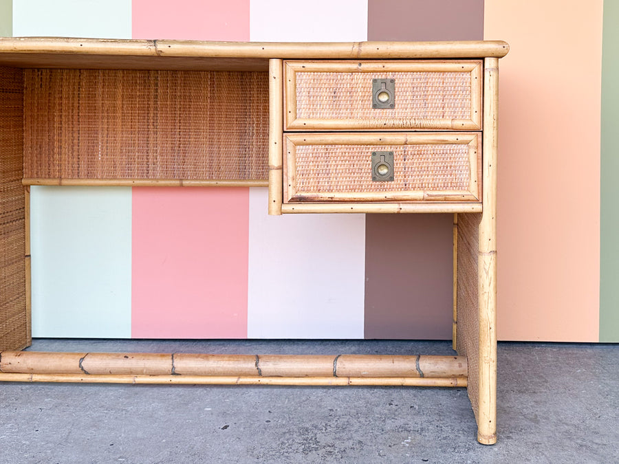Italian Rattan and Seagrass Desk