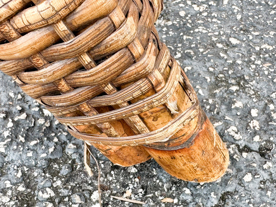 Pair of Rattan Luggage Racks