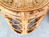 Pair of Tortoiseshell Rattan Drum Stools