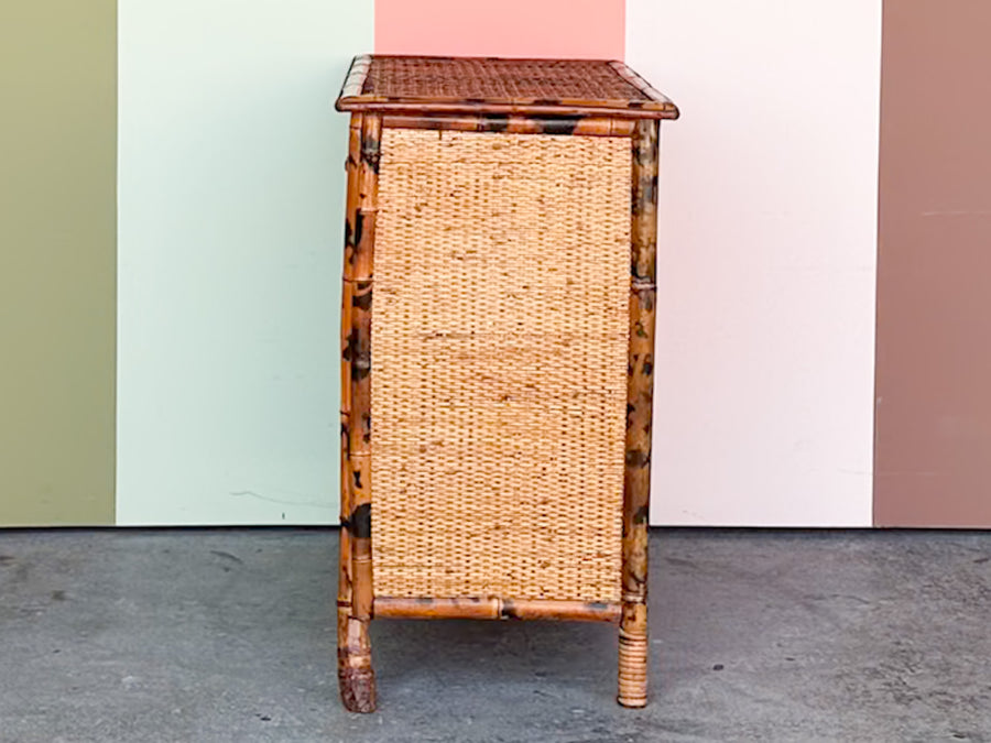 Tortoiseshell Rattan Nightstand