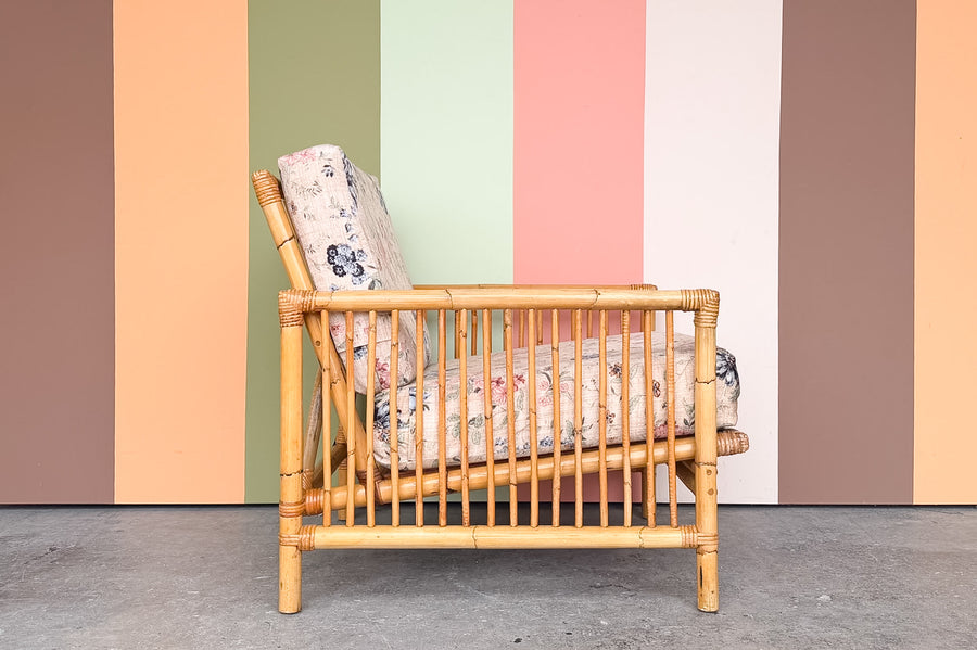 Old Florida Rattan Lounge Chair