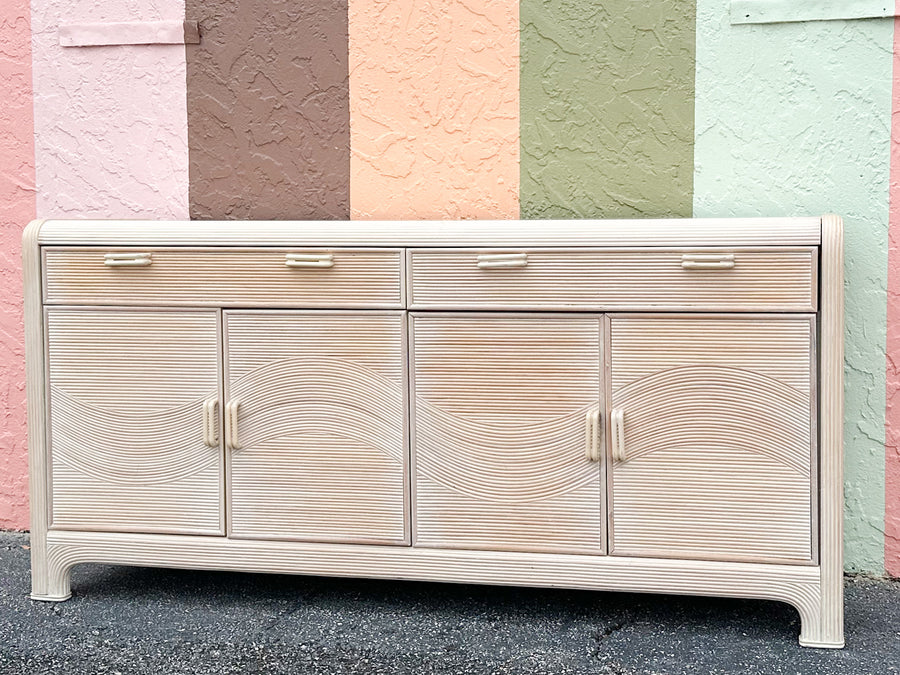 Coastal Pencil Reed Rattan Credenza