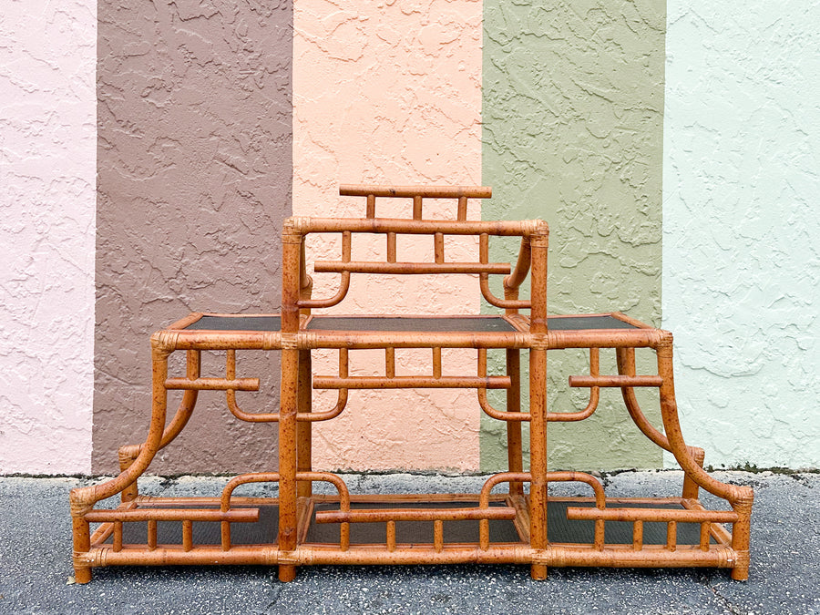 Rattan Pagoda Wall Shelf