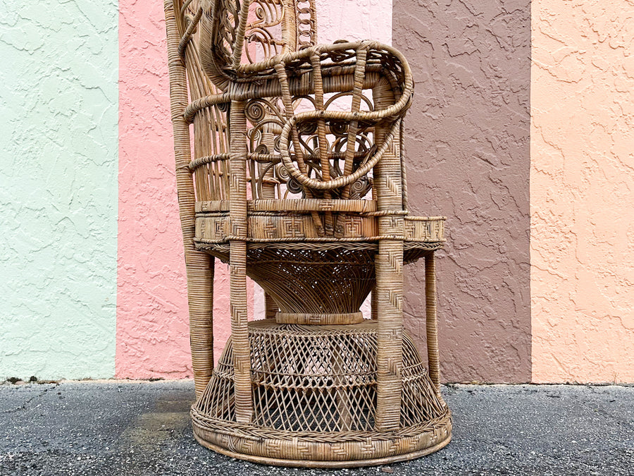 Natural Rattan Fiddlehead Peacock Chair
