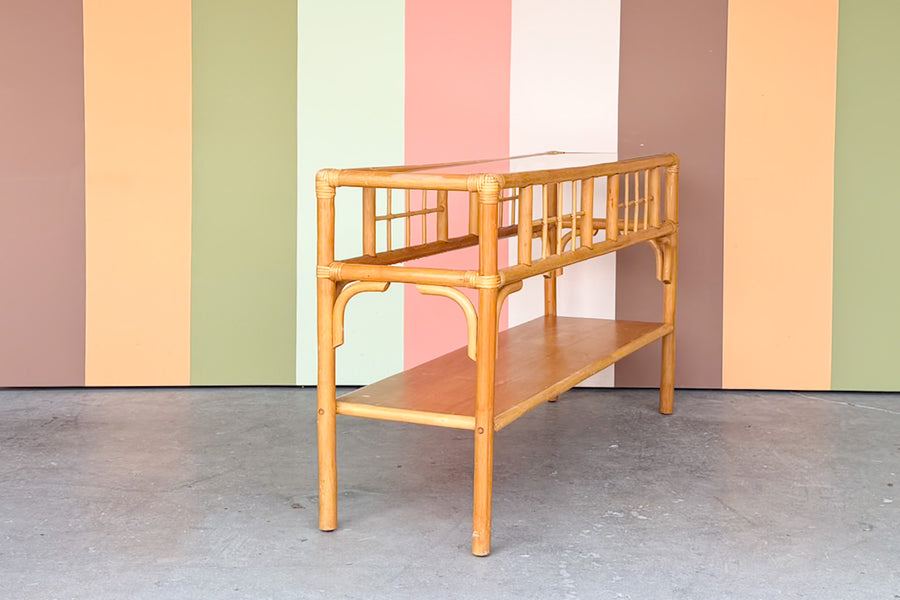 Old Florida Rattan Console