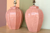 Pair of Pink Bamboo Lamps
