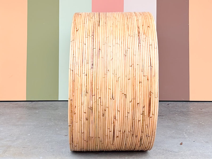 Pencil Reed Rattan Scroll Console