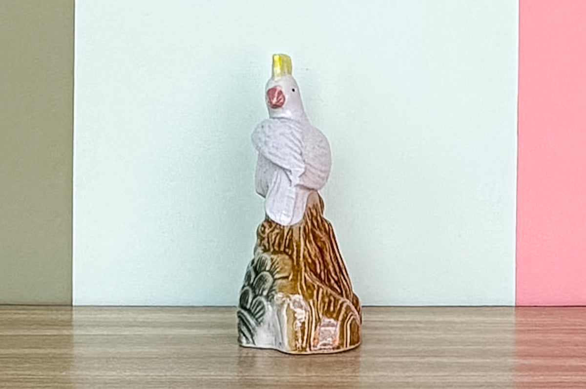 Sweet Yellow and White Bird Figurine