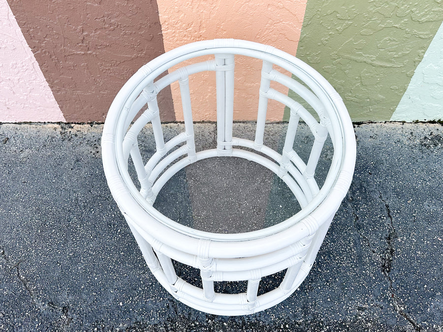 Round Rattan Side Table
