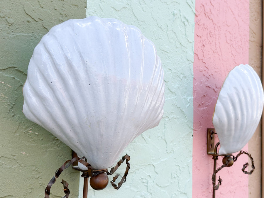 Pair of Epic Shell Wall Sconces