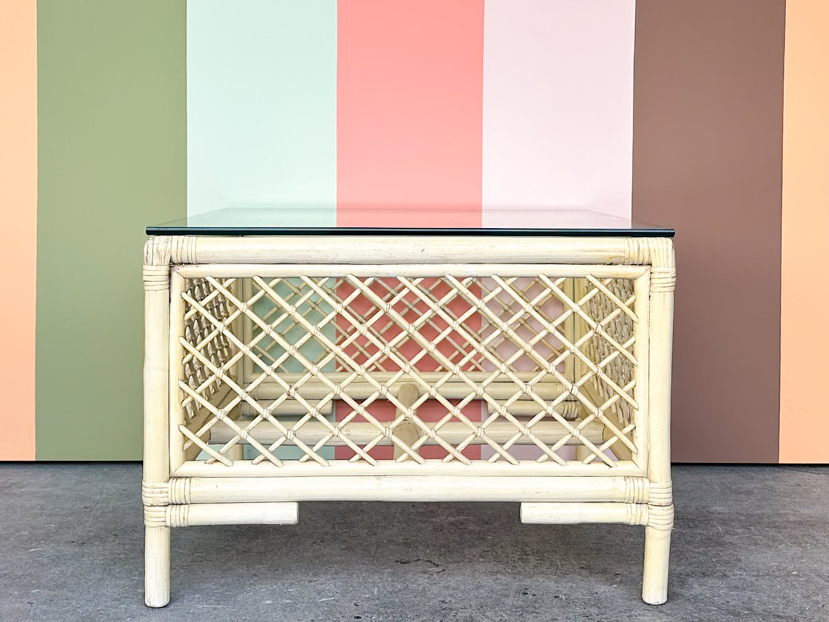 Ficks Reed Rattan Corner Table