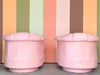 Pair of Pink Chic Upholstered Swivel Chairs