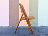 Set of Four Bamboo and Cane Folding Chairs