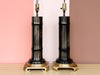 Pair of Etched Brass Bamboo Lamps