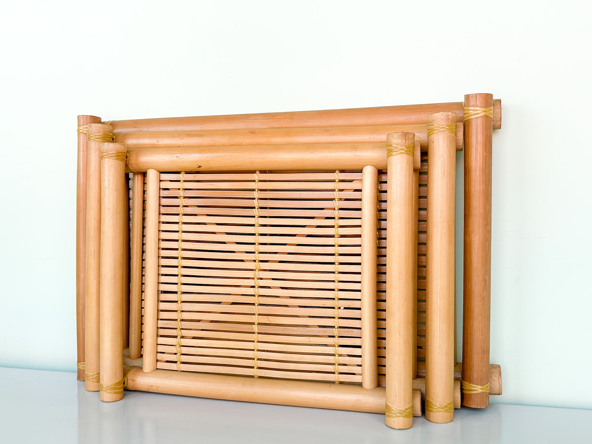 Set of Three Bamboo Trays