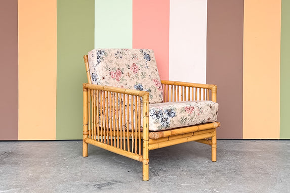 Old Florida Rattan Lounge Chair