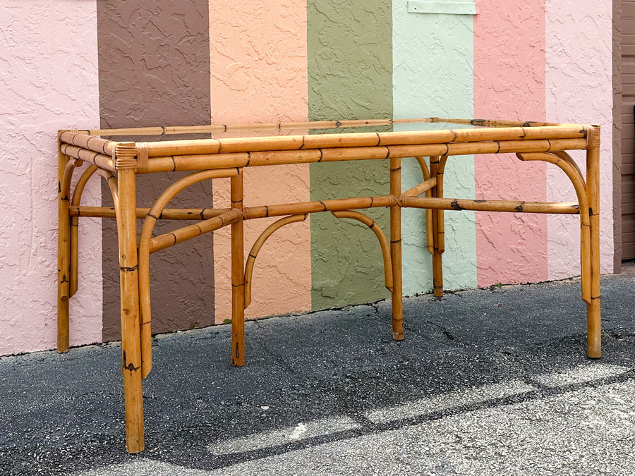 Old Florida Rattan Dining Table