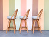 Set of Three Rattan Bar Stools