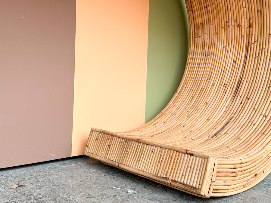 Pencil Reed Rattan Scroll Console