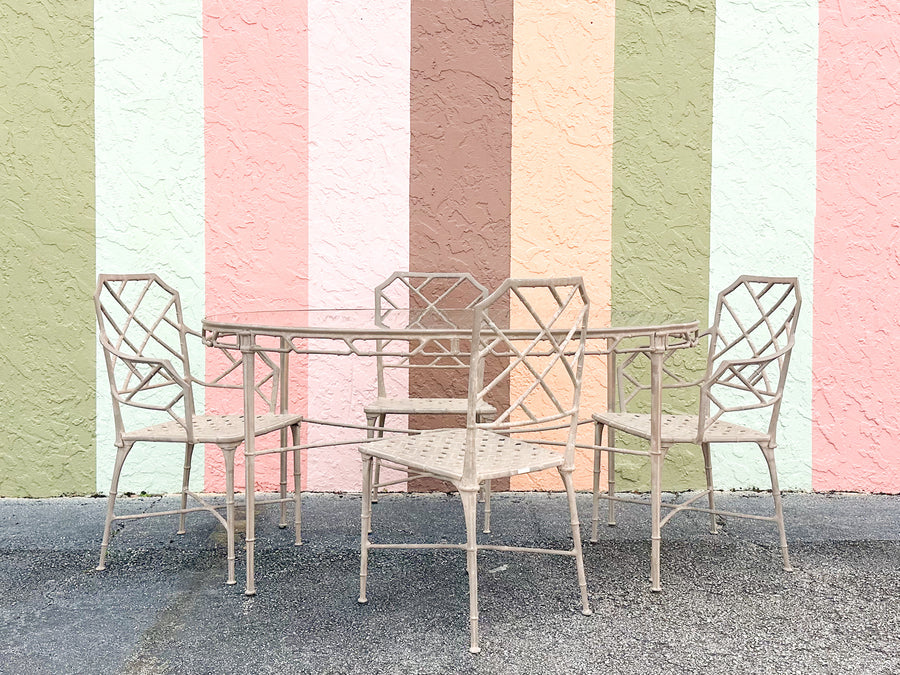 Brown Jordan Calcutta Faux Bamboo Outdoor Dining Set